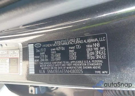 2022 Hyundai Tucson Sel from USA, damaged, VIN 5NMJB3AE5NH080025
